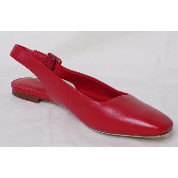🆕VINCE Brody Slingback Flat Shoe Leather 8 Red - Picture 6 of 8